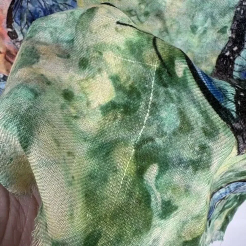 Vintage Y2K Women's Butterfly Floral Rectangular Wrap Scarf Multicolor One Size‎